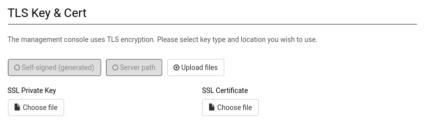 Upload File TLS Key and Cert