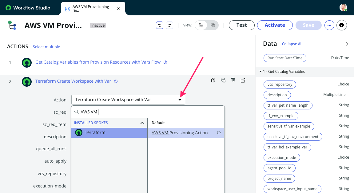 Screenshot: ServiceNow Replace Action Step