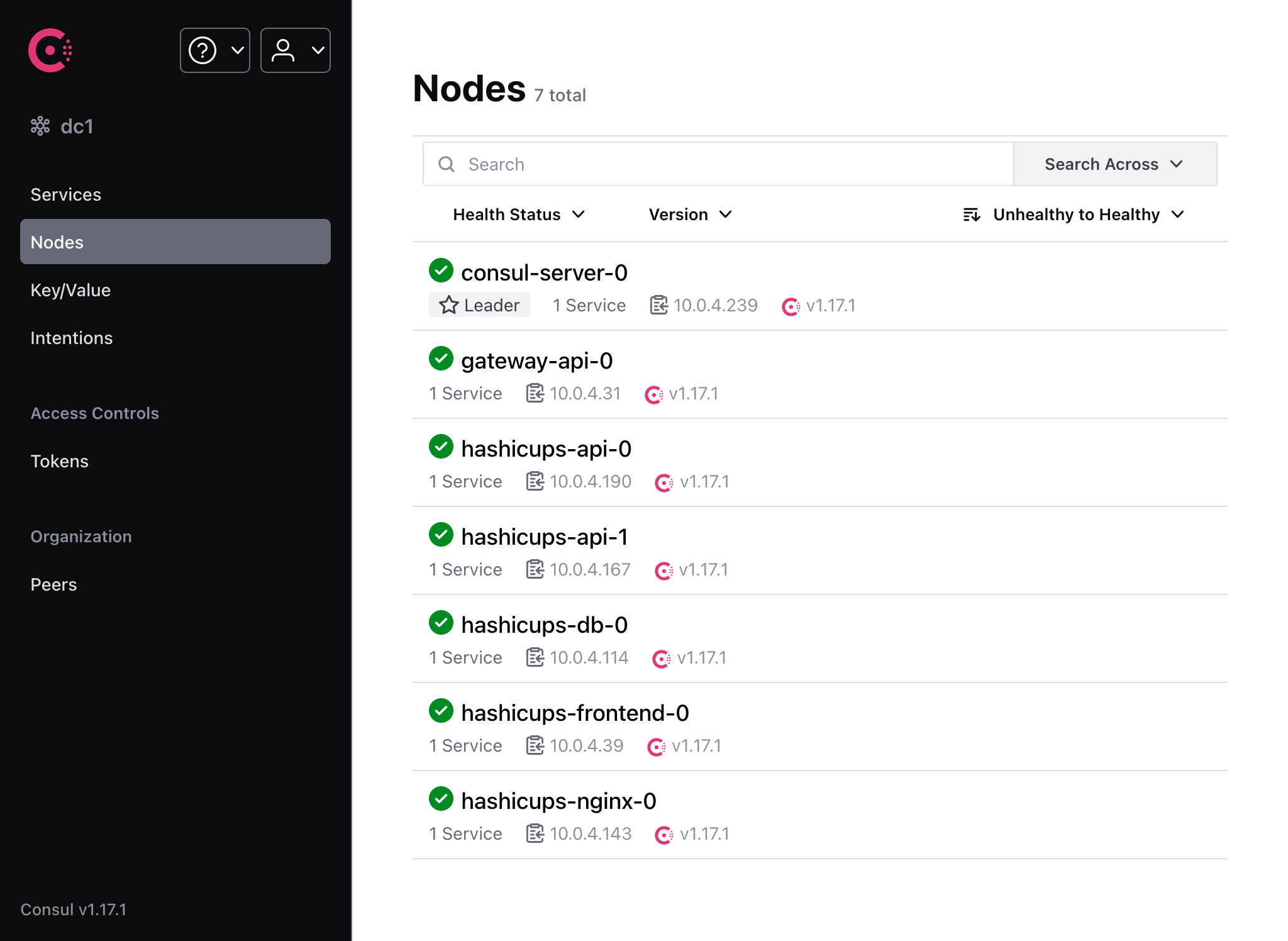 Nodes page - Multiple API instances