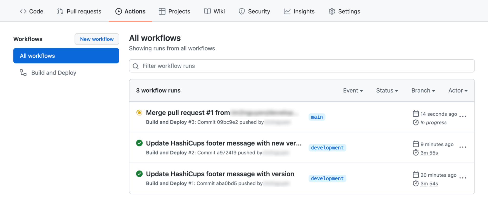 Merging pull request into main triggers a GitHub Actions run