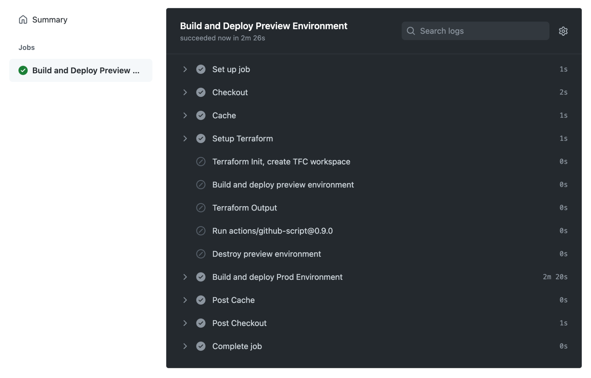 GitHub actions builds and deploys production frontend in Vercel