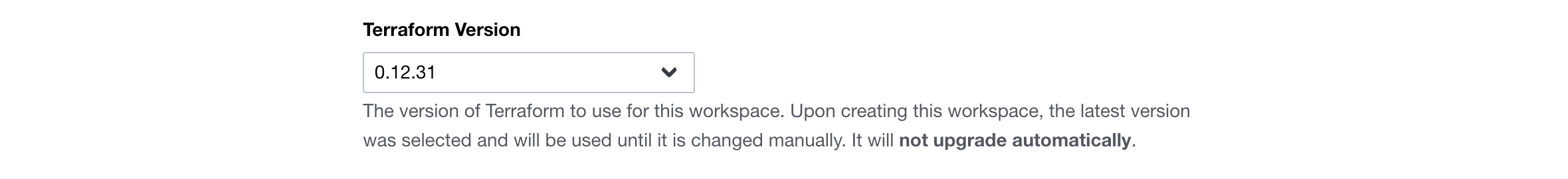 Configure the Workspace's Terraform version