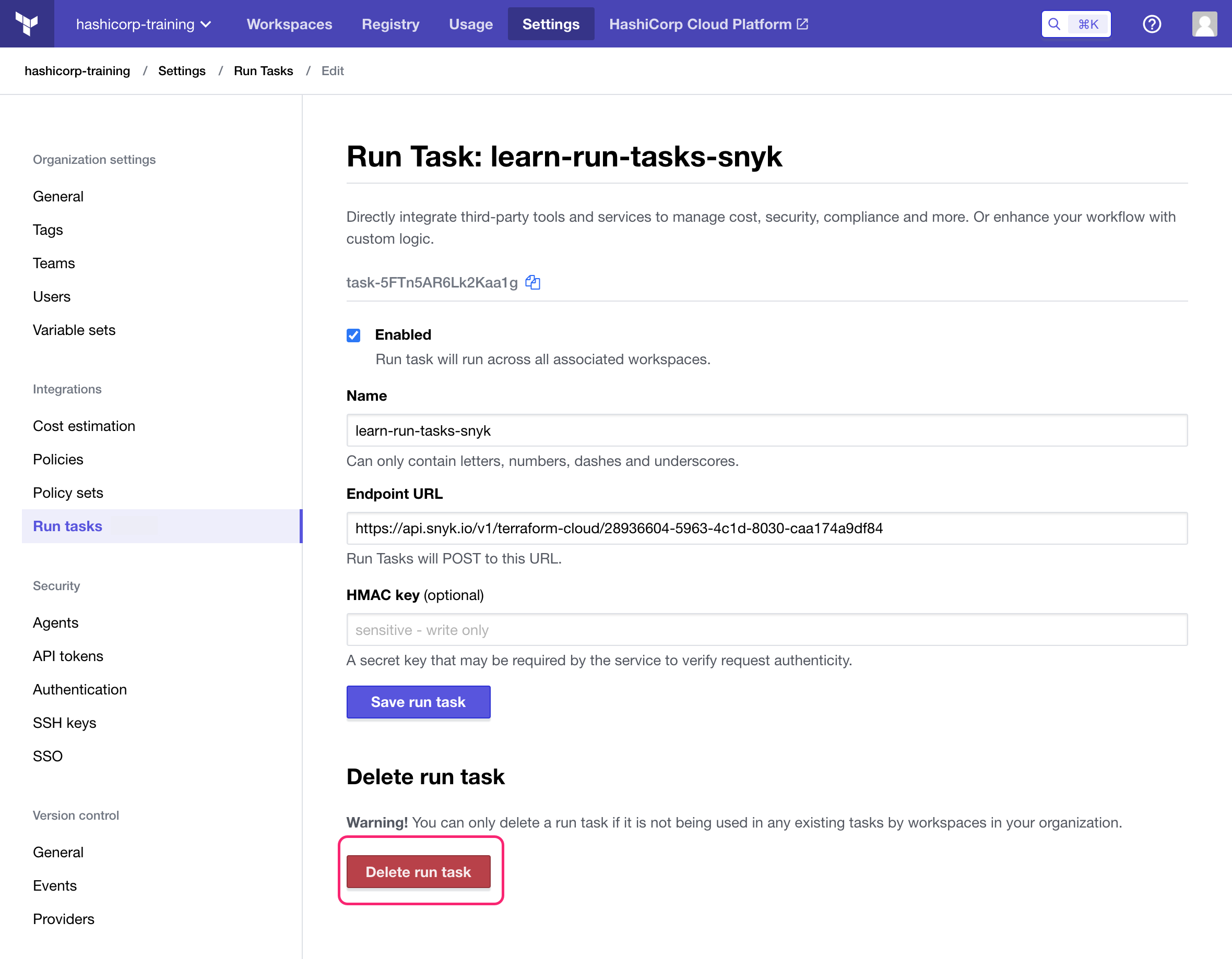 Delete learn-run-tasks-snyk run task