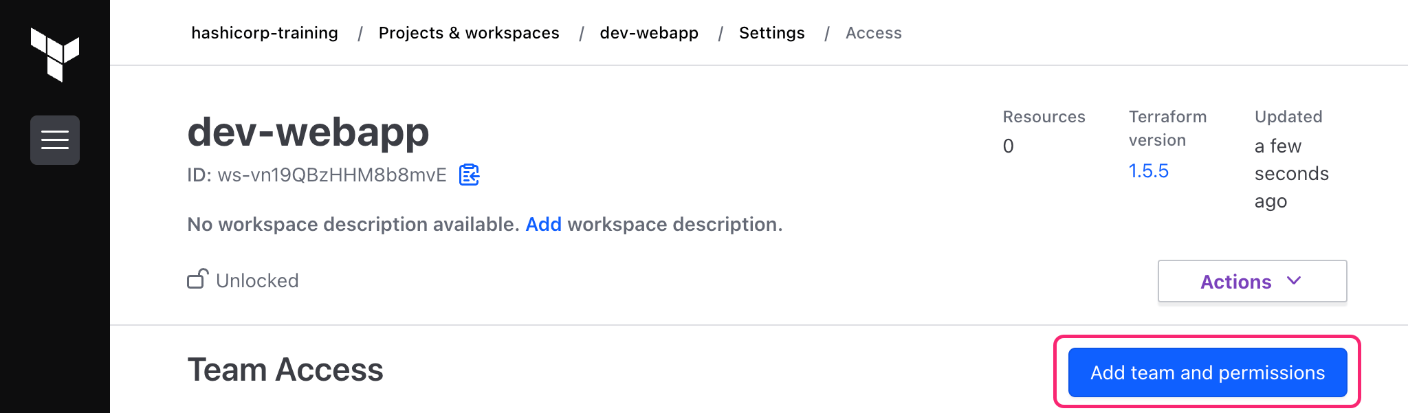 Assign team access to workspace
