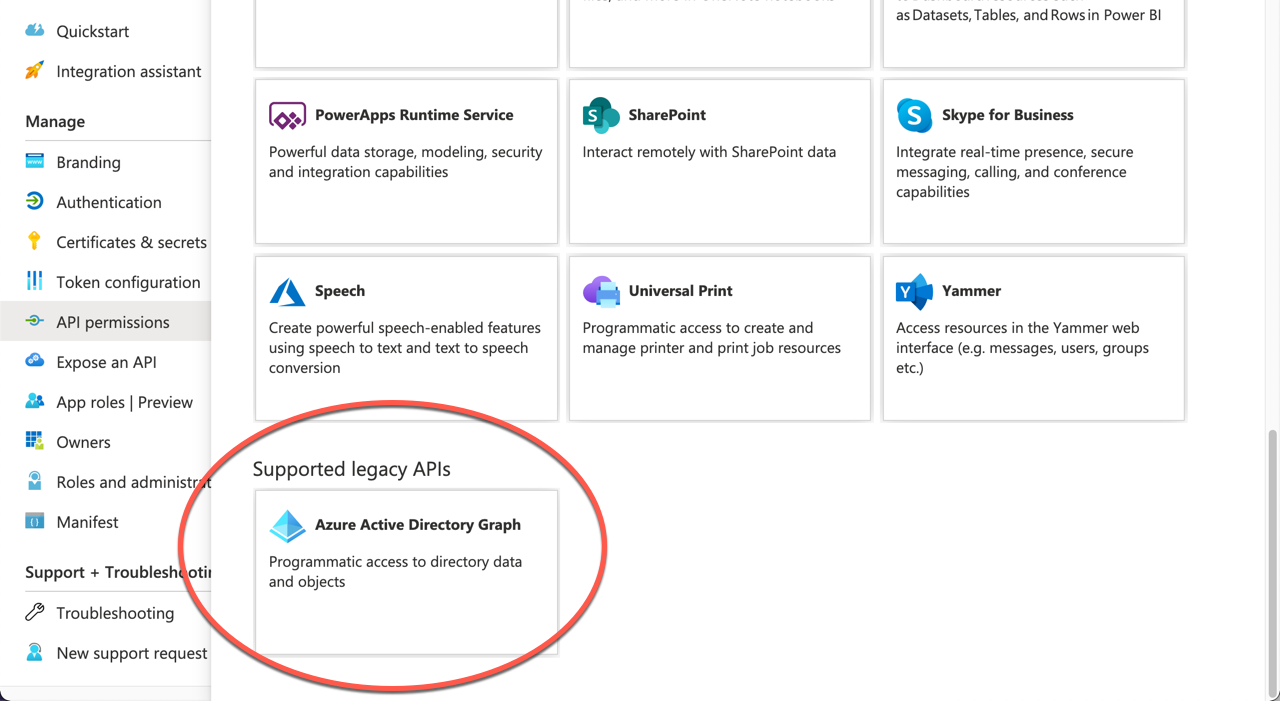Azure directory app perms
legacy