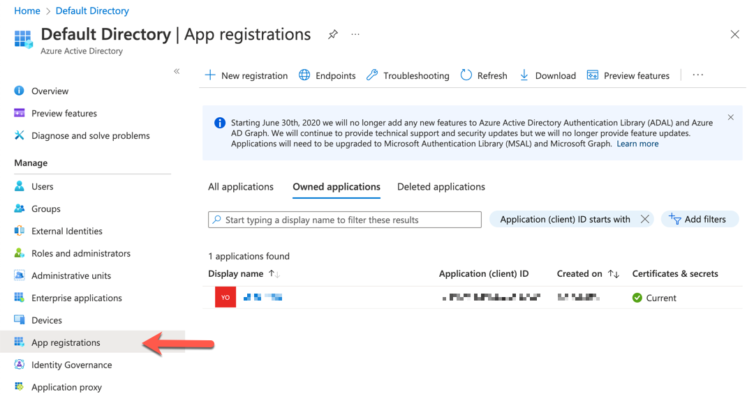 App registrations