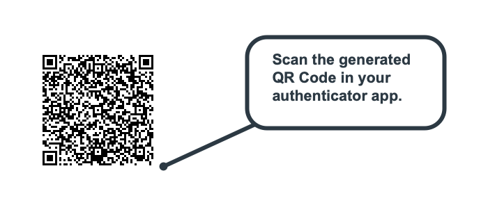 Scan the generated QR code in your authenticator app