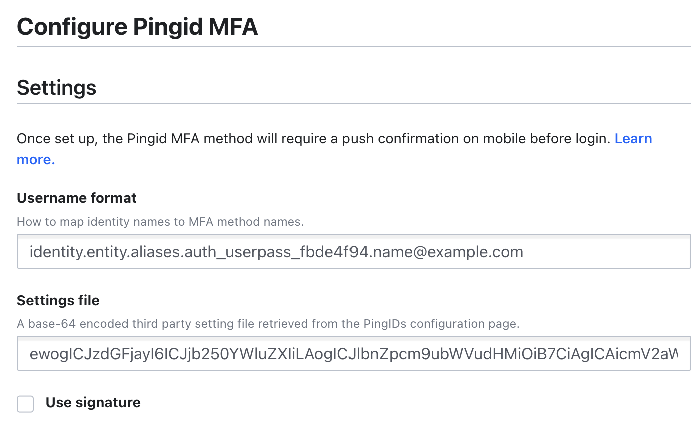 Configure PingID MFA method