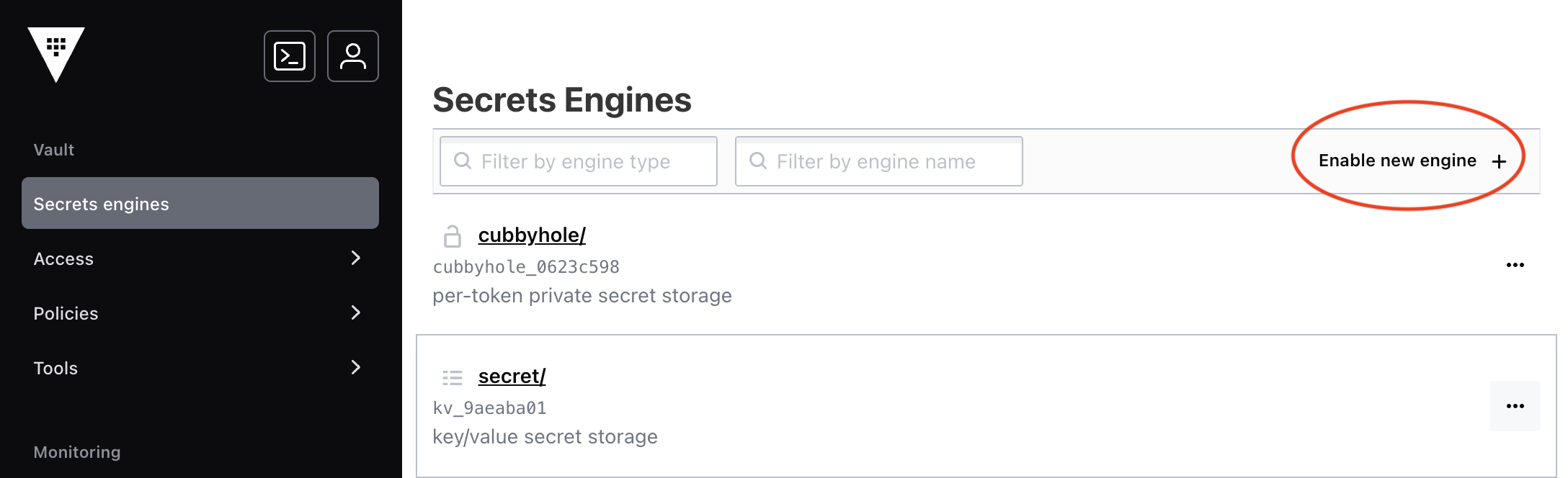 Secrets - Enable new engine