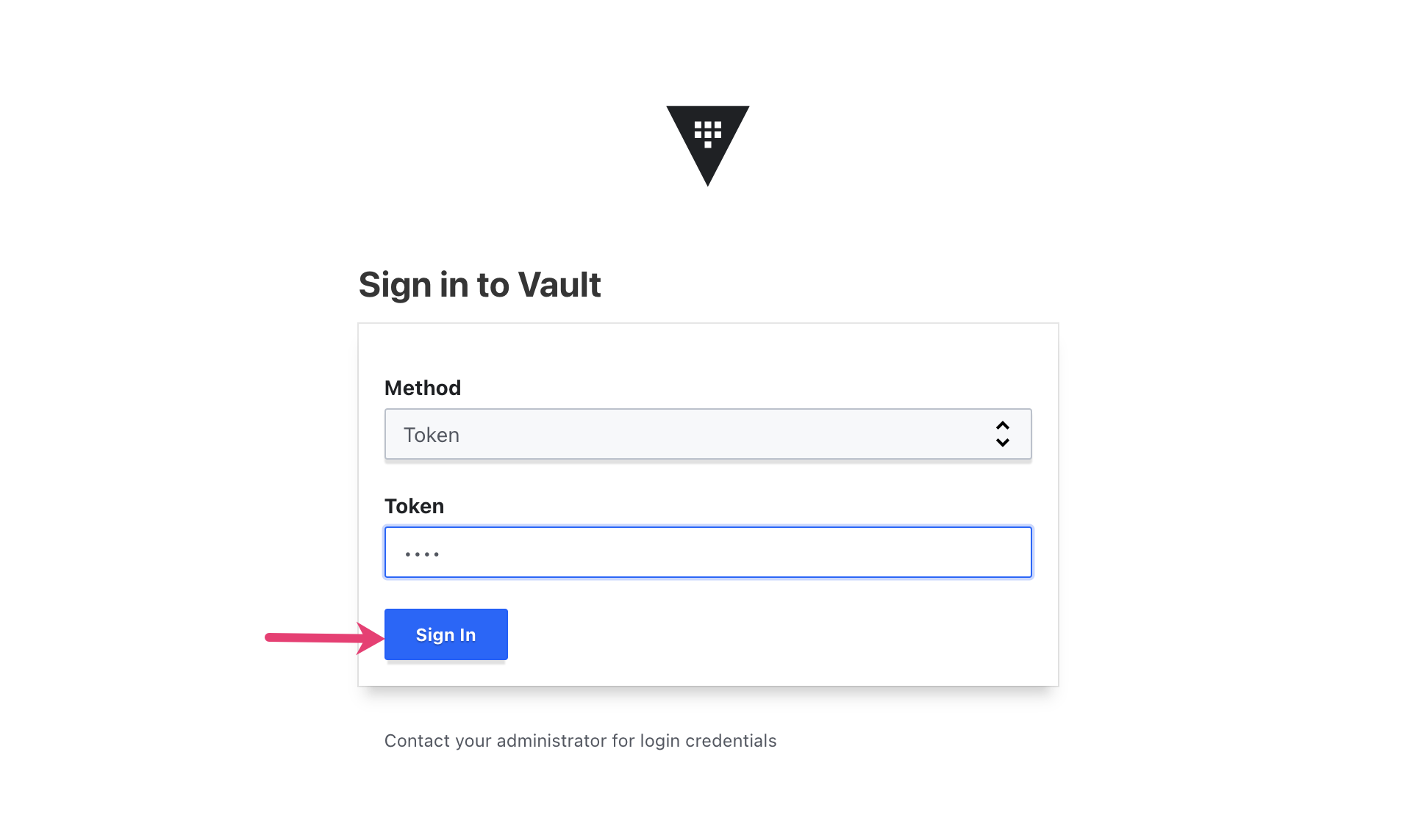 Sign in to Vault