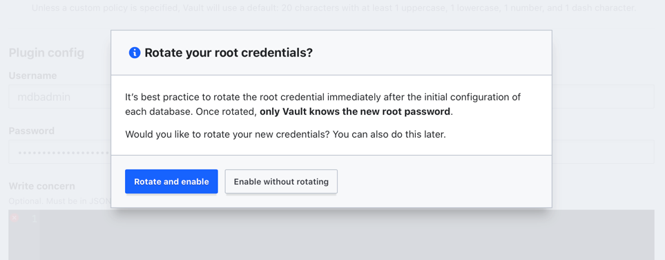Root credential rotation