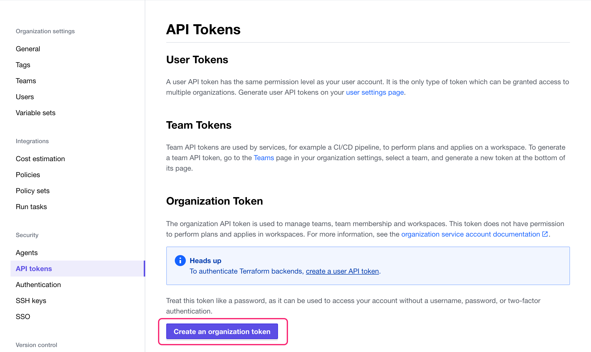 Create HCP Terraform API token